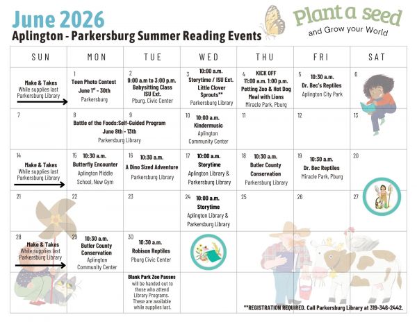 June summer reading calendar