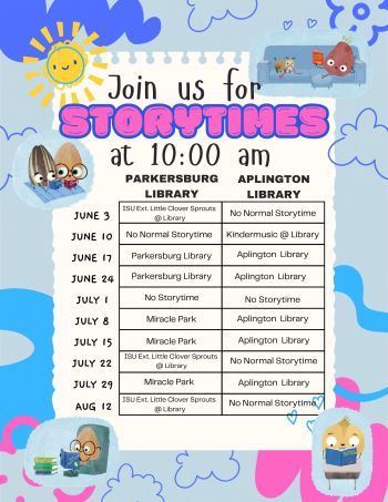 Story time summer schedule spreadsheet
